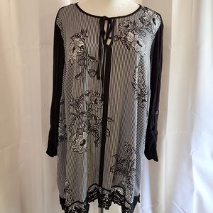 Black and white blouse